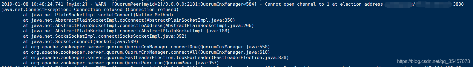 阿里ECS服务器安装 zookeeper 集群:Cannot open channel to 1 at election address 问题解决。