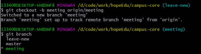 git 命令查看远程分支以及拉取并切换