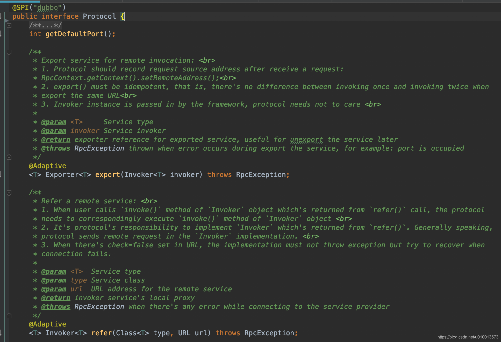 Dubbo源码分析:RPC协议实现-RPC过程与核心接口设计