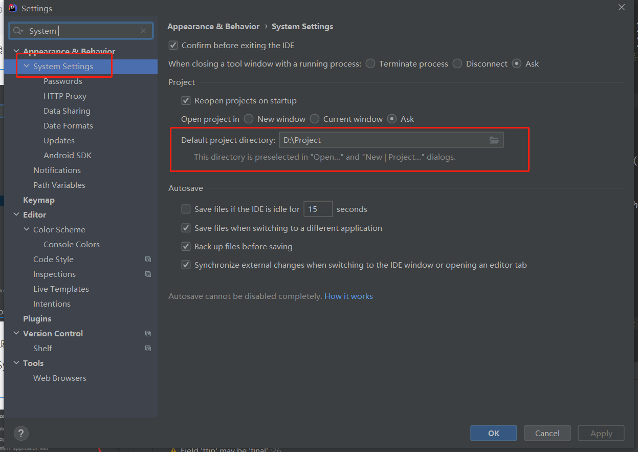 Idea更改打开或新建项目默认地址（2020.2最新版！含18年以前旧版本修改方法）