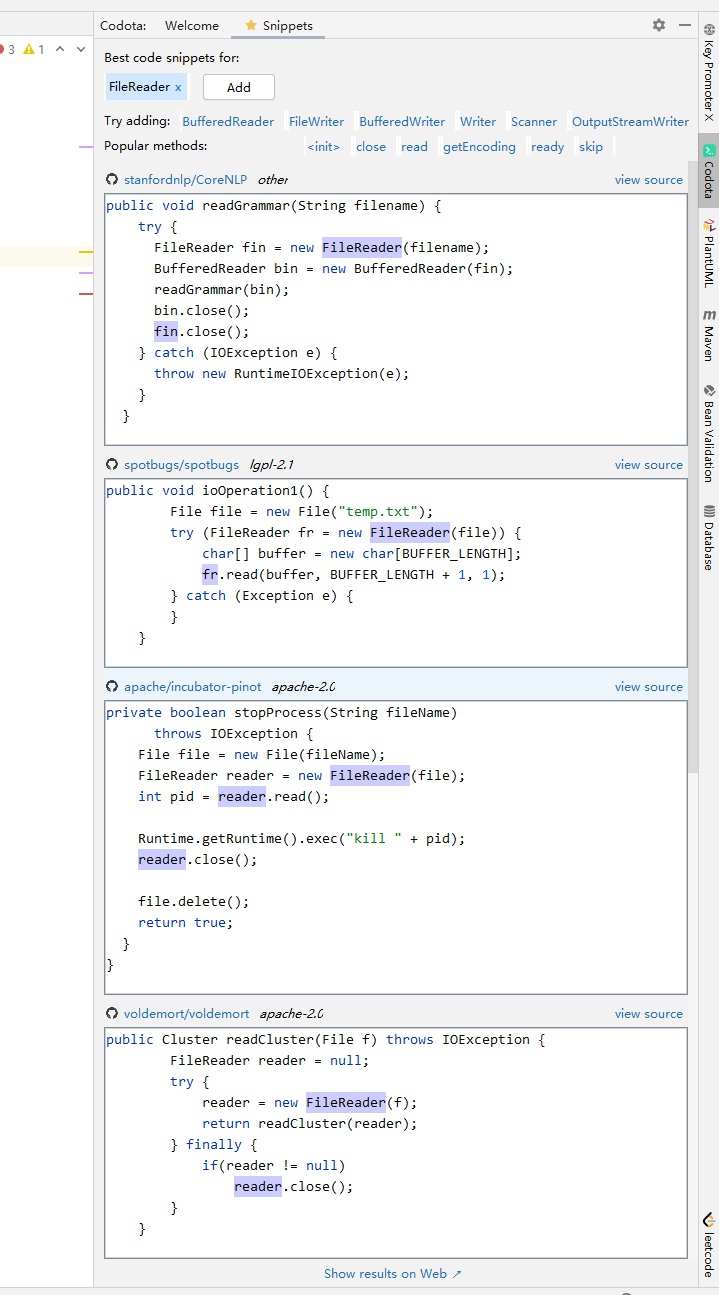 Idea代码自动补全!插件推荐:Codota,再也不用担心写不出代码了。
