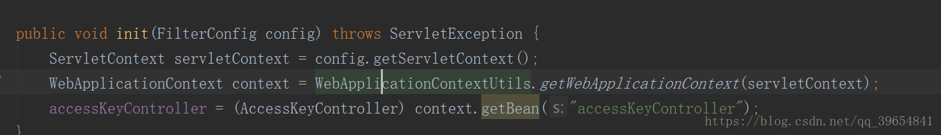 在过滤器filter中获取spring管理bean的对象实例
