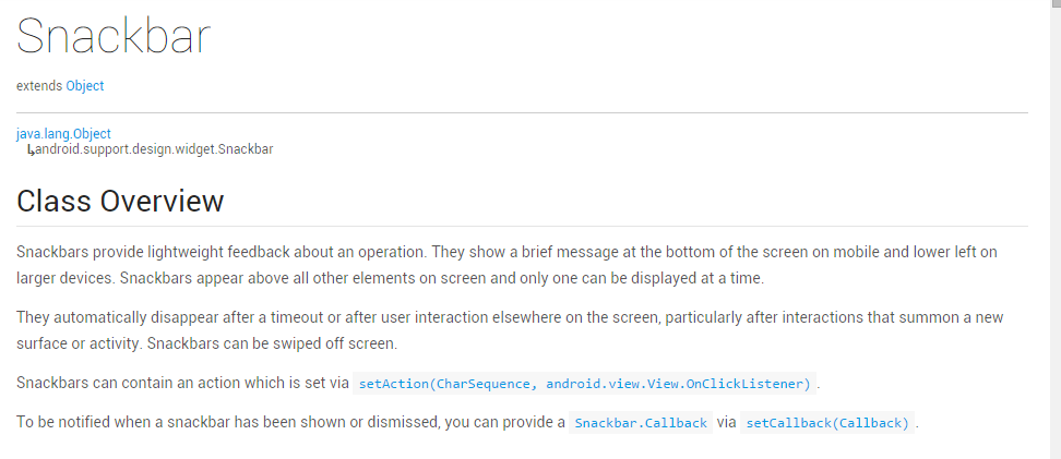 Snackbar-Android M新控件