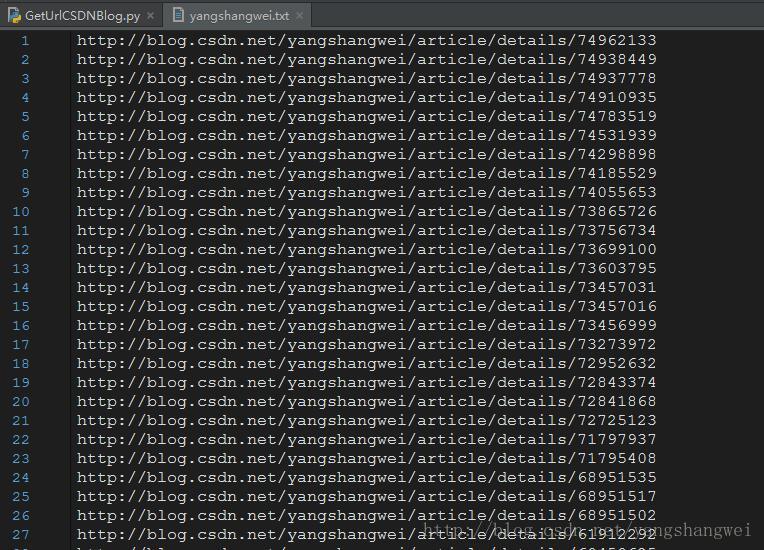 Python-爬取自己博客文章的URL