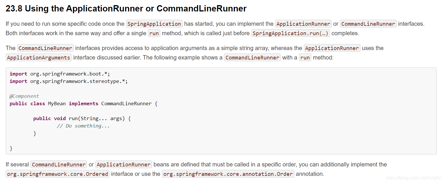 Spring Boot 项目中的资源初始化ApplicationRunner和CommandLineRunner