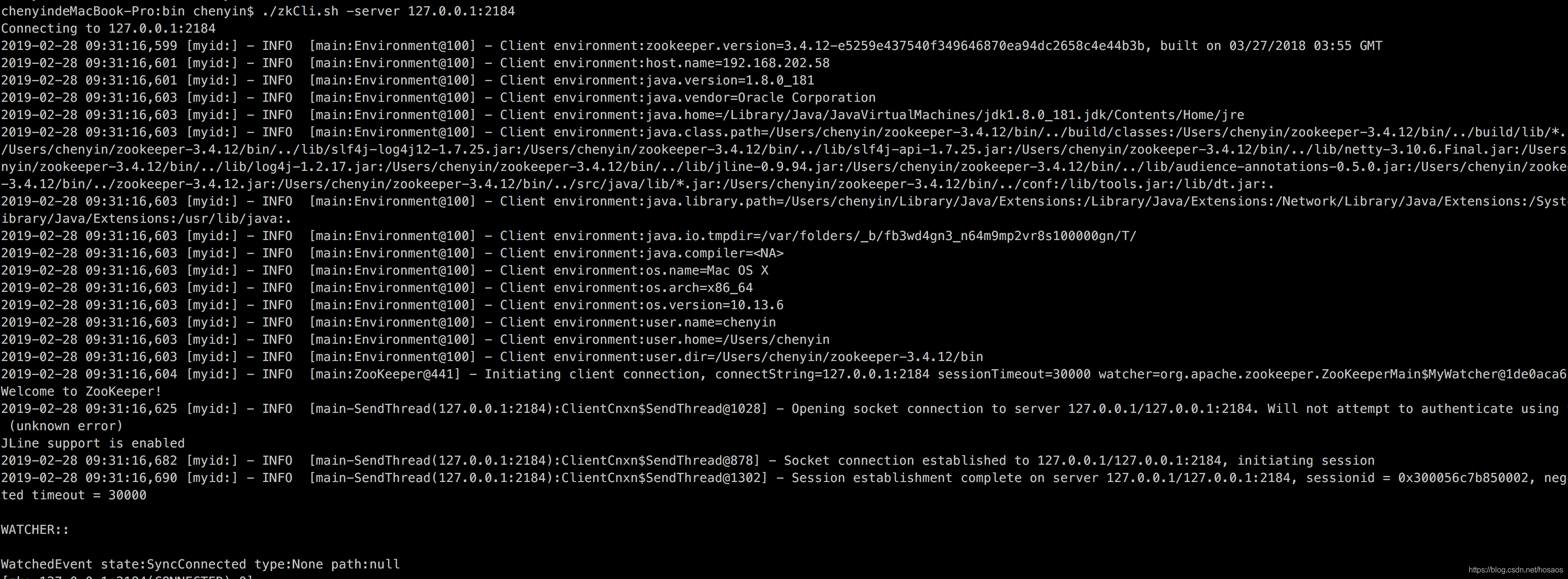 Zookeeper学习笔记-客户端命令简介