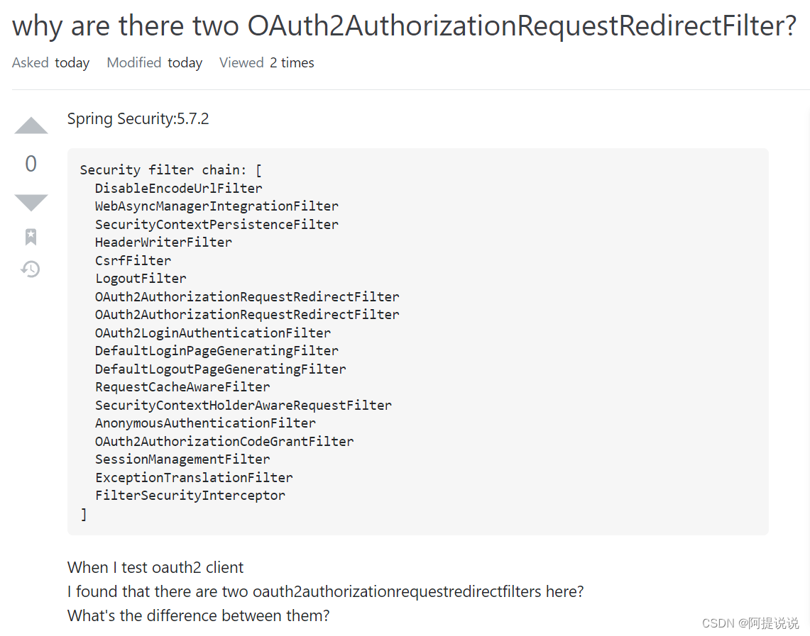 为什么加载了两个OAuth2AuthorizationRequestRedirectFilter分析